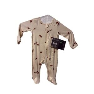 Modern Moments by Gerber Baby 0-3M Beige Mini Horse Footie Sleep N Play NWT
